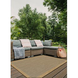 Brussels Buitenkleed – Effen Indoor & Outdoor Vloerkleed – Tuinkleed, Balkonkleed – Jute- 140x200 CM
