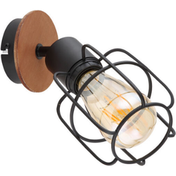 Wandlamp 1-lichts met een metalen roosterkap | Zwart | Industrieel | Binnen | E27
