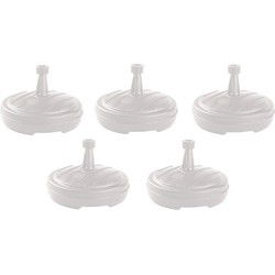 Parasolvoet - 5x - rond - wit - 13 liter - D45 cm - parasolhouder - Parasolvoeten