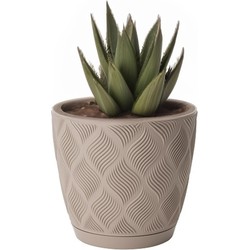 Form Plastic Plantenpot/bloempot New Age - kunststof - beige - D15 x H14 cm - Plantenpotten