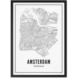 WIJCK. Amsterdam Stad Poster met Lijst Papier - 40 x 50 cm