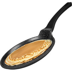 Pannenkoekenpan - Pannenkoekpan - Crêpepan - Marmeren coating - Inductie - 26cm - Zwart