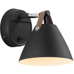 Warme en rauwe look met een klassieke en industriële look - wandlamp - zwart  - GU10