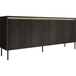 Meubella - Dressoir Timoteo - Mat zwart - 193 cm