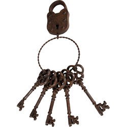 Clayre & Eef Hanger Sleutelbos Bruin IJzer