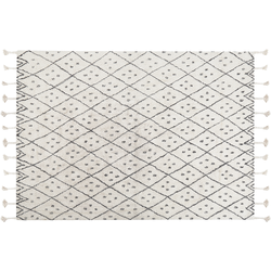 AGADIR - Laagpolig vloerkleed - Gebroken wit - 140 x 200 cm - Katoen