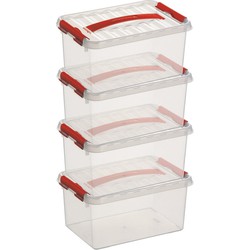 6x Kunststof stapelbare opbergbak 6 liter 30 x 20 x 14 cm - Opbergbox