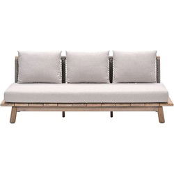 Lunar driezitsbank - acaciahout met white wash -  taupe - grey sand