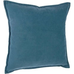 Atmosphera Bank/sierkussens huiskamer Sophia - 45 x 45 cm - blauw - polyester - met rits - Sierkussens