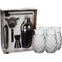 Excellent Houseware cocktails maken set 5-delig met 8x Pina Colada glazen - Cocktailshakers