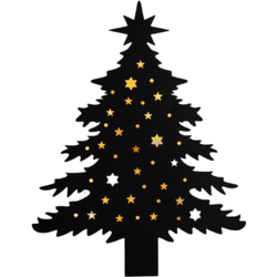 Muurhanger kerstboom 48led classic op batterij met timer ip20 3x40x51 cm zwart