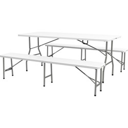 4goodz 3-delige Biertafel / Picknicktafel Set voor 6 Pers