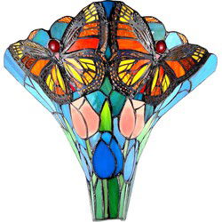 Lumilamp Wandlamp Tiffany Groen Blauw Glas