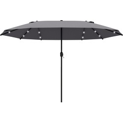 4goodz LED Duo-parasol XL 440x260 cm met verlichting - Grijs