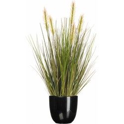 Emerald Kunstplant - groen gras 45 cm - zwart glans bloempot - Kunstplanten