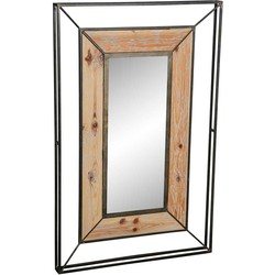 PTMD Mylou Rechthoekige Spiegel - 70 x 6 x 110cm - Metaal/hout - Zwart