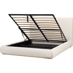 Beliani CAMPAGNE - Tweepersoonsbed-Beige-Polyester