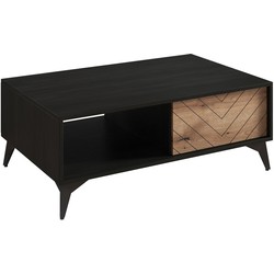 Meubella Salontafel Dolores - Eiken - Zwart - 104 cm