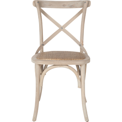 Set van 6 stoelen van massief hout en webbing L61 cm - BISTROT