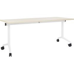 CAVI - Inklapbaar bureau - Wit/Lichthout - 180 x 60 cm - Staal