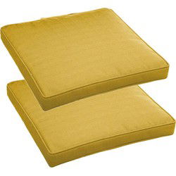 Hesperide Stoelkussens - 6x - binnen/ buiten stoelen - geel - 40x4 cm - tuinstoelkussens