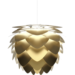 Aluvia Mini hanglamp brushed brass - met koordset wit - Ø 40 cm