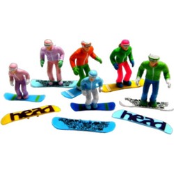 Figuren staand snowboard 6 stuks