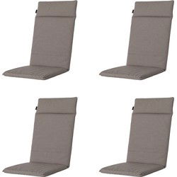 Madison -  Tuinstoelkussen Hoge Rug Manchester taupe - Ca. 120x50 cm - Set van 4