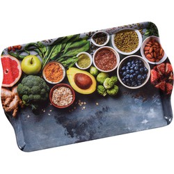 Dienblad met Handvat - Mode: Healthy Kitchen - Afm. 48 x 30.5 x 3.5 Cm.