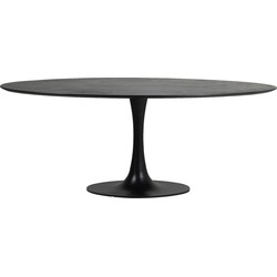 Eettafel Ovaal 200cm - Zwart - O-Poot - Tafel Ziggy