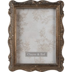 Clayre & Eef Fotolijst  13x18 cm Goudkleurig Polyresin Rechthoek Fotokader