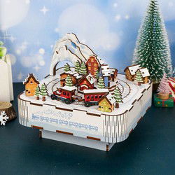 Tone-Cheer muziekdoosje Sneeuw Trein DIY Modelbouw Knutselen