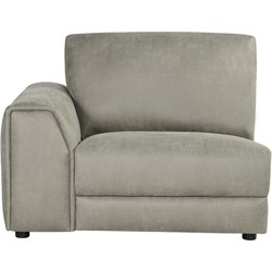 LABEL51 Bank Tivoli - Taupe - Micro Suede - 1,5-Zits Arm Links Voorstaand