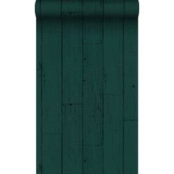 Origin Wallcoverings behang verweerde houten planken smaragd groen - 53 cm x 10,05 m - 347536