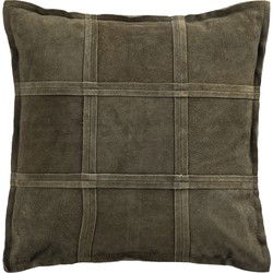 PTMD Cobie Green Suede Leather Cushion Square S