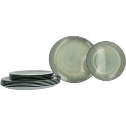 6-persoons Green Jem Servies Glas - 12 delig Servies - Groen