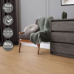5x Deluxe PVC klevende vinylvloer voor 2,23 m² eiken Sundance 2 mm dik ML design