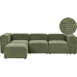 FALSTERBO - Modulaire driezitsbank met ottomaan - Groen - Corduroy