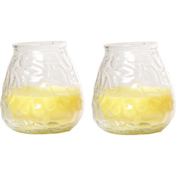 Citronella lowboy tafelkaars - 2x - 10 cm - 40 branduren - citrusgeur - Waxinelichtjes