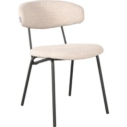 LABEL51 Eetkamerstoel Zack - Naturel - Boucle - Black Frame