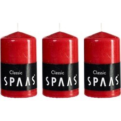 3x Kaarsen rood 6 x 10 cm 25 branduren sfeerkaarsen - Stompkaarsen