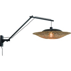 Wandlamp Kalimantan - Zwart/Naturel - 105x60x55cm