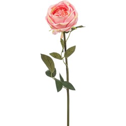 Emerald Kunstbloem roos Joelle - lichtroze - 65 cm - decoratie bloemen - Kunstbloemen