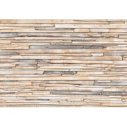 Komar fotobehang Whitewashed Wood beige - 368 x 254 cm - 611022