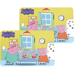 2x stuks placemats voor kinderen Peppa Pig 43 x 28 cm - Placemats
