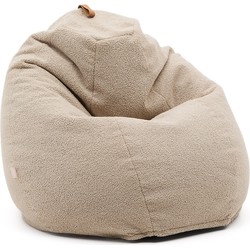 Kave Home - Vicka witte poef met bouclé, Ø 70 cm