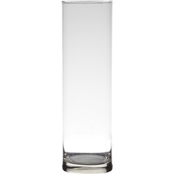 Glazen bloemen cylinder vaas/vazen 30 x 9 cm transparant - Vazen