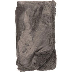 Dutch Decor STANLEY - Plaid 150x200 cm - fleece deken met teddy en fleece - Driftwood - taupe - Dutch Decor