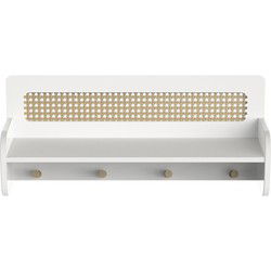 Etagère murale avec 4 patères L68 cm - OCHNA