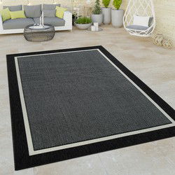 Binnen & Buitenkleed - Vloerkleed Bruliza - Lijstmotief / Kader - Zwart - 120x170 cm